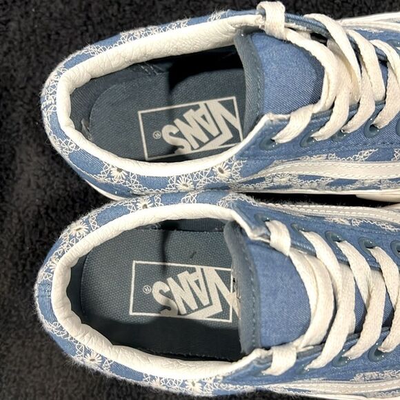 🔥 VANS Old Skool Stackform Denim Floral Platform Sneakers Women Sz 6 - PERFECT - Picture 7 of 14